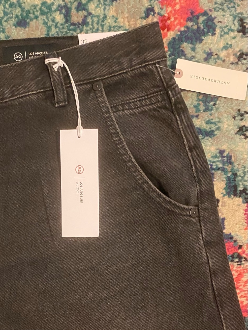 Anthropologie Black AG Posey Extra Wide Leg Jeans Size 32 NEW With Tags - Picture 6 of 11